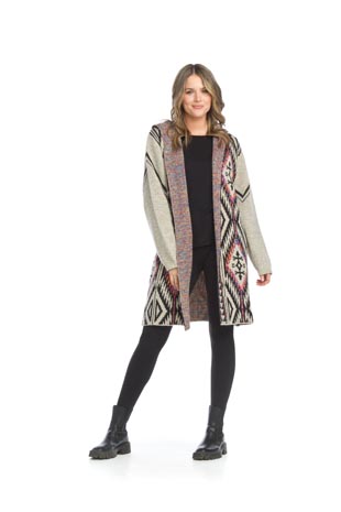 JT-15702 - Global Print Knit Jacket with Hoody  - Colors: As Shown - Available Sizes:XS-XXL - Catalog Page:26 