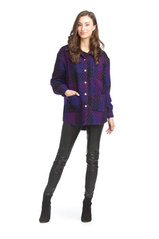 JT-15748 - Tweed Multicoloured Shacket - Colors: As Shown - Available Sizes:XS-XXL - Catalog Page:77 