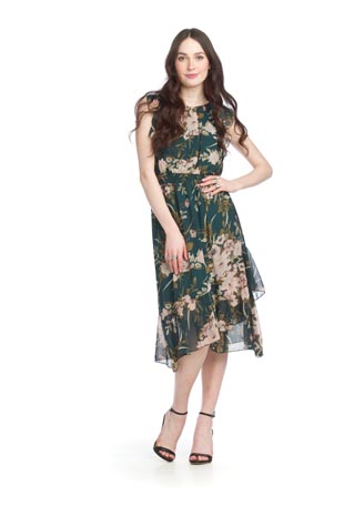 PD-15525 - Floral Smocked Waist Midi Dress - Colors: As Shown - Available Sizes:XS-XXL - Catalog Page:46 