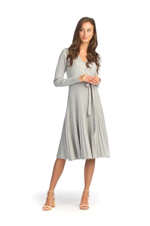 SD-15401 - Long Sleeve Sparkle Sweater Dress with Pleated Skirt - Colors: As Shown - Available Sizes:XS-XXL - Catalog Page:32 