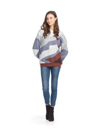ST-13211 - Abstract Scenic Knit Sweater  - Colors: As Shown - Available Sizes:S-XL - Catalog Page:10 