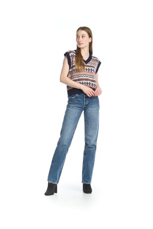 ST-13294 - Fairisle Knit Sweater Vest - Colors: As Shown - Available Sizes:XS-XXL - Catalog Page:9 