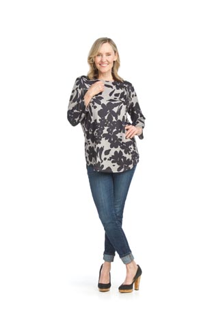 ST-15217 - Floral Oversized Sweatshirt - Colors: As Shown - Available Sizes:XS-XXL - Catalog Page:16 