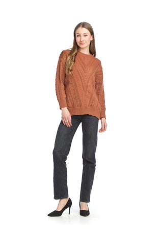 ST-15228 - V Cable Knit Sweater - Colors: As Shown - Available Sizes:XS-XXL - Catalog Page:18 