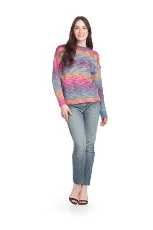 ST-15235 - Multicoloured Knit Pullover Sweater - Colors: As Shown - Available Sizes:XS-XXL - Catalog Page:6 