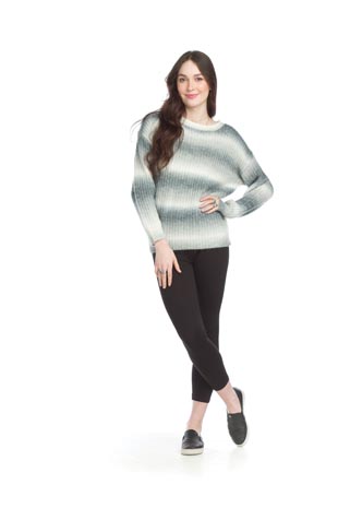 ST-15247 - Knit Striped Ombre Sweater - Colors: As Shown - Available Sizes:XS-XXL - Catalog Page:25 