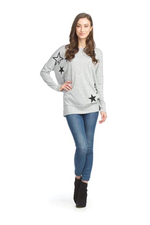 ST-15289 - Star Printed Oversized Sweatshirt - Colors: As Shown - Available Sizes:XS-XXL - Catalog Page:4 