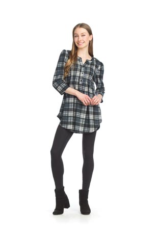 ST-15295 - Plaid Pintuck Sweater Top - Colors: As Shown - Available Sizes:XS-XXL - Catalog Page:15 