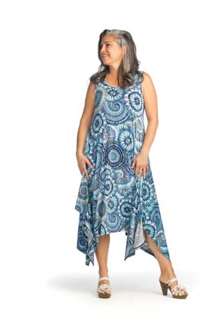 PD-14661 - MANDALA PRINTED STRETCH HANKY HEM MAXI DRESS - Colors: AS SHOWN - Available Sizes:S-XL - Catalog Page:16 